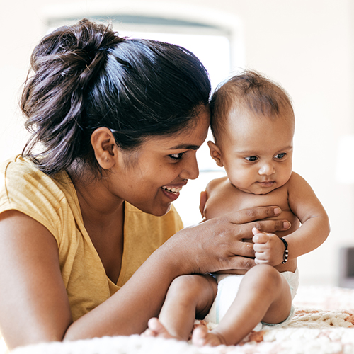 Infant and woman